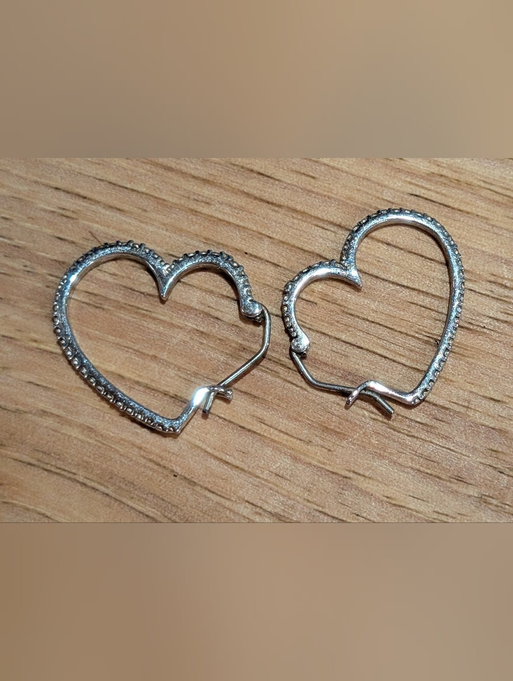 Silver Heart Hoop Earrings - Elegant Women Jewelry